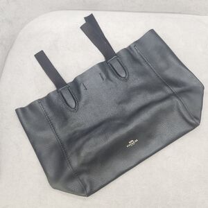 Coach Derby Tote Bag Black Leather F58660 Shopper Unlined Flawed DIY Project